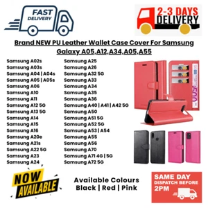 Brand NEW PU Leather Wallet Case Cover For Samsung Galaxy A05,A12,A36,A05,A55 - Imagen 1 de 1