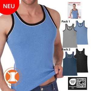 Herren Melange Unterhemden aus Baumwoll Feinripp 2-4 Stück Tank Top Gr. M - 4XL - Bild 1 von 11