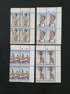 75o Aniversario del Movimiento Scout de Singapur 1982, Completo 4V en Negro de 4 mnh - Imagen 1 de 2