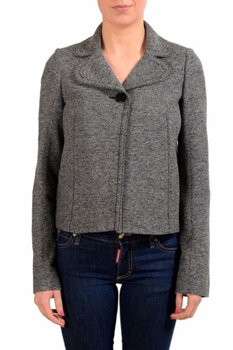 Giacca Base Maison Margiela 1 Lana Grigio Seta Un Bottone Donna US S IT 40