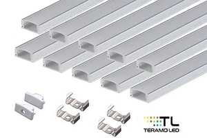 Profilo Alluminio Piatto Copertura opaca Per Strisce Led 2metri STOCK 5/10 PEZZI - Foto 1 di 4