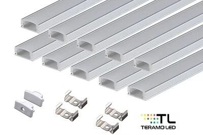 Profilo Alluminio Piatto Copertura opaca Per Strisce Led 2metri STOCK 5/10 PEZZI - Immagine 1 di 4