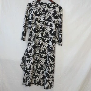 Teaberry Womens Size 16 Black White Sheer Neckline Sheath Dress Long Sleeves - Picture 1 of 8