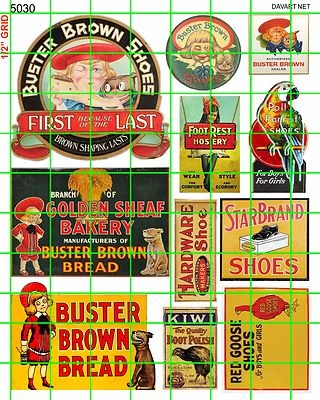5030 DAVE'S DECALS HO BUSTER BROWN BREAD RED GOOSE SHOES POLLY PARROT KIWI MORE - Image 1 of 3