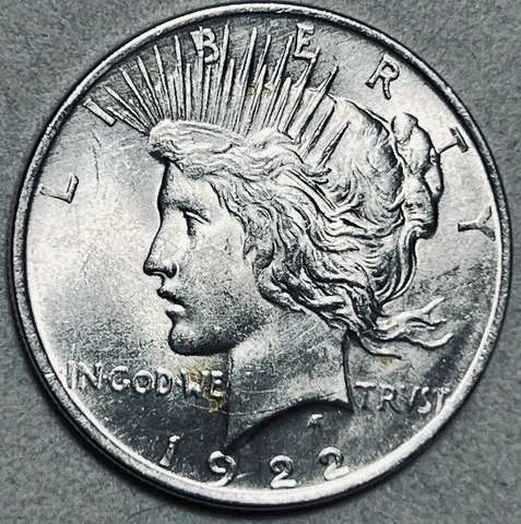 🇺🇸1922 PEACE SILVER DOLLAR BRILLIANT UNCIRCULATED 101 YEARS OLD BLAST WHITE Cover