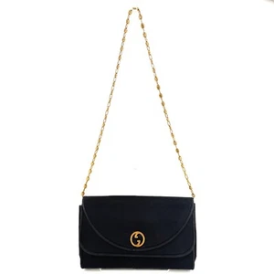 Vintage Gucci Crossbody Gold Chain Shoulder Bag GG Canvas Authentic - Picture 1 of 24