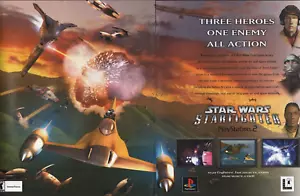 2001 2pg Print Ad of Star Wars Starfighter Playstation PS2 game advertisement - Picture 1 of 2