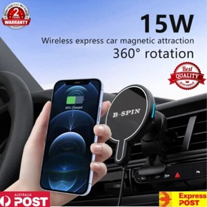 15W Magnetic Wireless Charger Car Holder For MagSafe iPhone 16 15 14 13 Pro Max - Picture 1 of 12