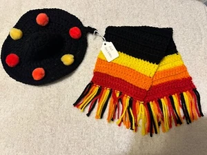 Gehäkelter Sombrero & Serape Topflappen & Hot Pad Set handgefertigt schwarz, gelb usw. - Bild 1 von 1