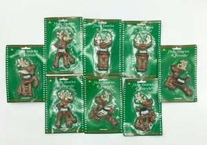 Christmas reindeer ornaments vintage set of 8 Rare. - Picture 1 of 4