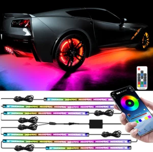6PCS Car RGB Neon Underglow LED Lights Kit Strips For Chevy Corvette C8 C7 C6 - Picture 1 of 11