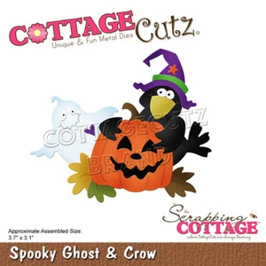 Scrapping Cottage Cutz Metall Stanzschablone Halloween Spooky Ghost + Crow - Bild 1 von 4