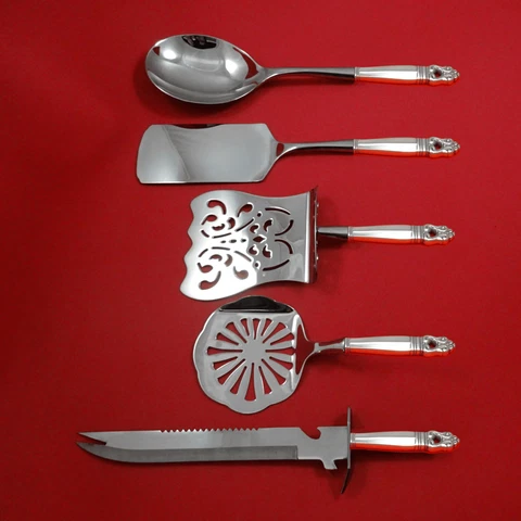 Royal Danish by International Sterling Silver Brunch Serving Set 5pc HHWS Custom Cover