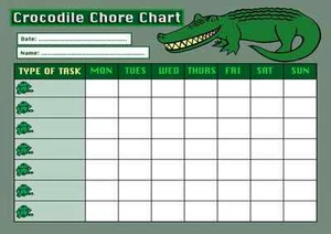 Tabla de recompensas de tareas semanales de rotación de tareas de cocodrilo - Imagen 1 de 1