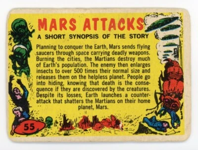 1962 Topps MARS ATTACKS Checklist #55 Bubbles Inc Marked - Image 1 of 2