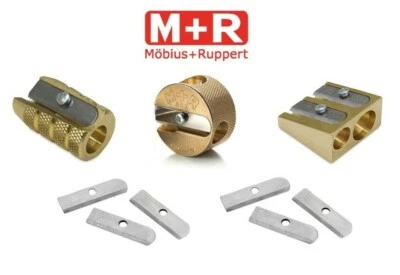 Mobius & Ruppert Solid Brass Pencil Sharpeners Heavy Duty Sharpener & Blades