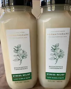 2 (TWO) Luxe BUBBLE BATH Aromatherapy EUCALYPTUS SPEARMINT Bath and & Body Works - Picture 1 of 2