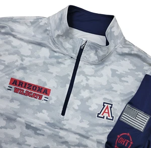 Colosseum Arizona Wildcats Mens 2XL White Gray Blue Red Performance Quarter Zip - Picture 1 of 5