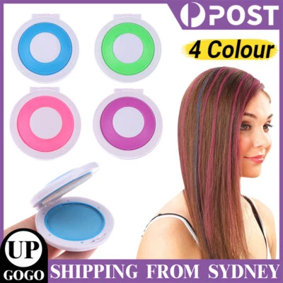 4 Colors Hair Chalk Powder Temporary Washable Dye Brush Kids Boys Girls Party - image 1 of 4