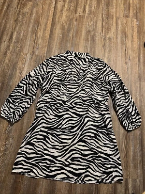 Lauren Ralph Lauren Zebra Y2K Cotton 90 Vintage Swim Bathing Suit Coverup Dress - Image 1 of 4