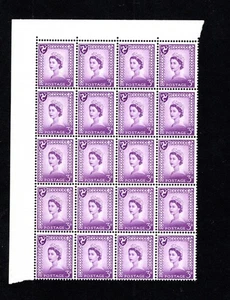 SG2a ISLE OF MAN 1958 MARGINAL PART SHEET 0f 20 STAMPS CHALKY 3d  CAT £182 mnh - Picture 1 of 1