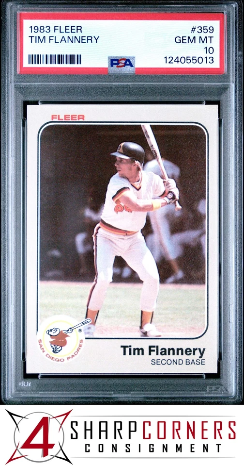 1983 FLEER #359 TIM FLANNERY PADRES POP 4 PSA 10 - Image 1 of 3