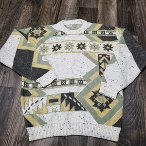 Vintage CONFEZIONI di LUSSO - Sweater Size Large Geometric - Made In Italy - Picture 1 of 10