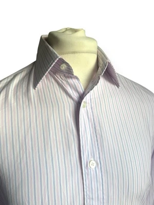 Camisa de vestir Charvet Paris Place Vendôme para hombre | 15,5 39 rosa blanco y azul a rayas Foto 1 de 4