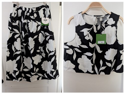 Set gonna e canotta Kate Spade New York Target nero bianco floreale! Medium
