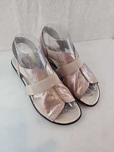 Sesto Meucci Ella Damen-Sandalen elfenbeinfarben/rosa metallisches Leder Fersenriemen Größe 8M - Bild 1 von 7