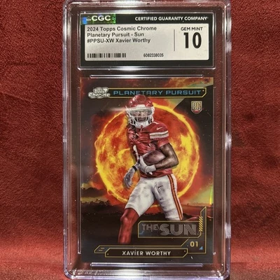 2024 Topps Cosmic Chrome - Planetary Pursuit Xavier Worthy #PPSU-XW Sun (RC) - Image 1 of 2