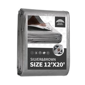 RAINDEWAY Tarps Heavy Duty Waterproof 12x20 Feet 10Mil Multipurpose Poly Tarp Co - Picture 1 of 9
