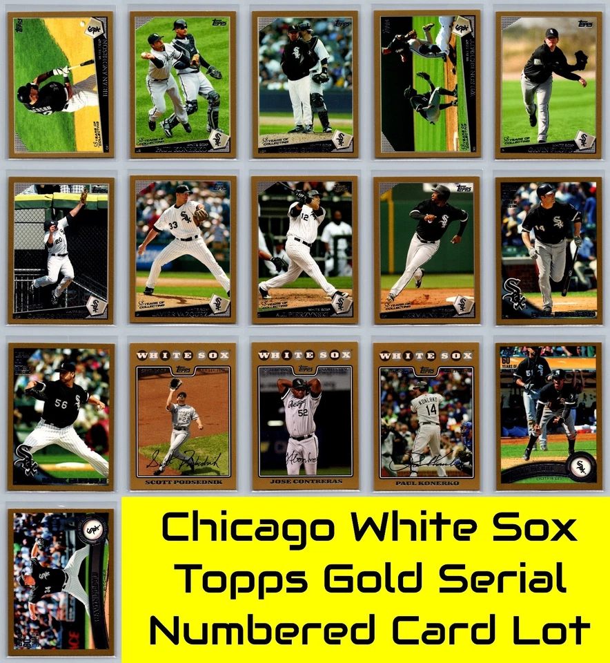 Chicago White Sox Topps Gold Serial Numbered #/2009 Baseball Card Lot (16) NM - Image 1 of 4