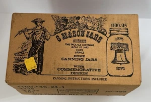 Anchor Hocking Mason Jars Bi Centennial 1776-1976 Bell Pint Canning 8Pk Pint New - Foto 1 di 6