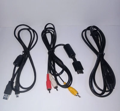 Lotto SONY PlayStation 3 OEM cavo alimentazione controller wireless USB ricarica RCA AV - Immagine 1 di 4