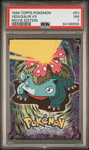 PSA 7 NM Venusaur #3 Topps Pokemon Movie Edition Black E3/12 - Bild 1 von 2