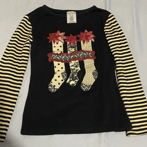 Persnickety Holiday Weihnachten Outfit Strumpf rot weiß schwarz passendes Set Größe 7 - Bild 1 von 11