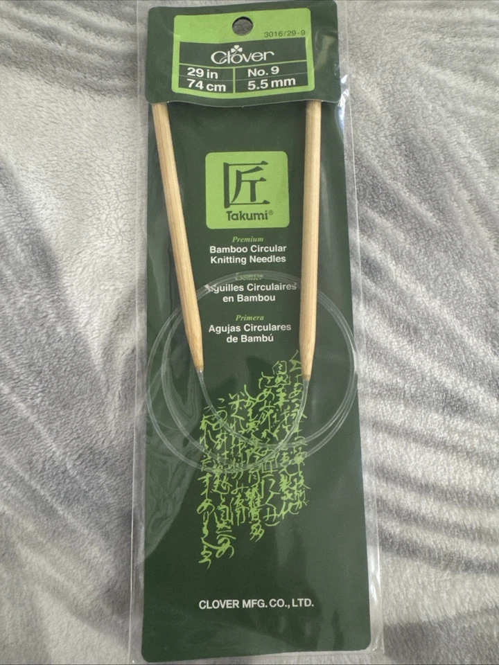 Back to School Clover Takumi Bamboo Circular 29in Knitting Needles Size 9