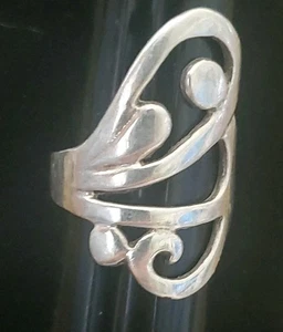 Vintage Cocktail RING Size 9.5 sterling silver 925 Butterfly Wing  ~~~ 08 - Picture 1 of 5