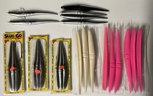SLUG-GO 9" & 12” Soft Plastics Fishing Lure Lot Pink, Black & Gray - Picture 1 of 1