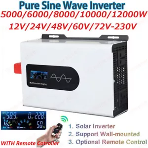 5000-12000W solaire Onduleur de puissance de voiture 12V 24V 48V 60V 72V to 220V - Foto 1 di 16