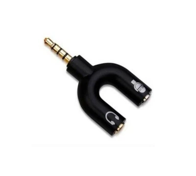 Kit adaptador de auriculares en forma de U de 3,5 mm en Y divisor de conector para auriculares de audio y micrófono - Imagen 1 de 4