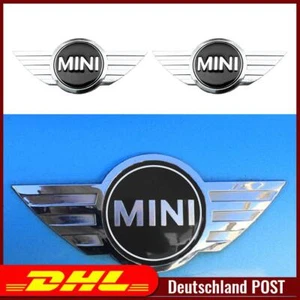 2pc Glänzend Wings Emblem Motorhaube Heckklappe Metall Aufkleber für MINI Cooper - Bild 1 von 7
