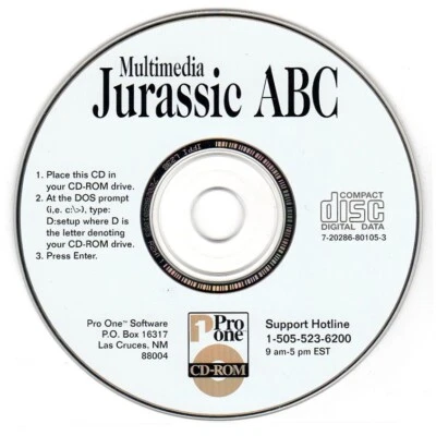 Jurassic ABC (PC-CD, 1995) for DOS/Windows - NEW CD in SLEEVE - Image 1 of 3