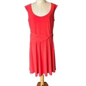 Ralph Lauren Womens Red Sleeveless Scoop Neck Midi Sheft Dress Size 8 NEW - Picture 1 of 10