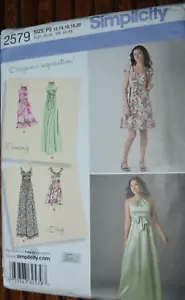 Simplicity 2579 Misses Neckholder Abendkleid/Kleid 2 Längen Gr. 12-20 ungeschnitten - Bild 1 von 2