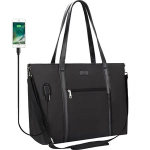Laptop Tote Bag for Women 17.3 Inch Laptop Bag Waterproof Nylon Teacher Bag W... - Picture 1 of 8