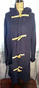 Polo Ralph Lauren Polo Navy Wool Cardigan Sweater Coat Length 45” Toggle Medium - Picture 1 of 11