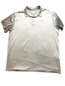 Under Armour Shirt Adult 3XL XXXL Tall Silver Heat Gear Loose Golf Polo Mens - Picture 1 of 11