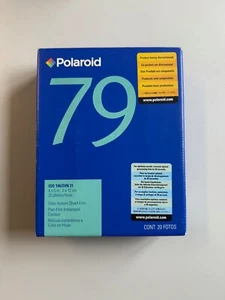 POLAROID 79 COLOR Sofortbildfilm 20 Fotos 4x5 Zoll 9x12cm abgelaufen Feb 09 NEWbox - Bild 1 von 3